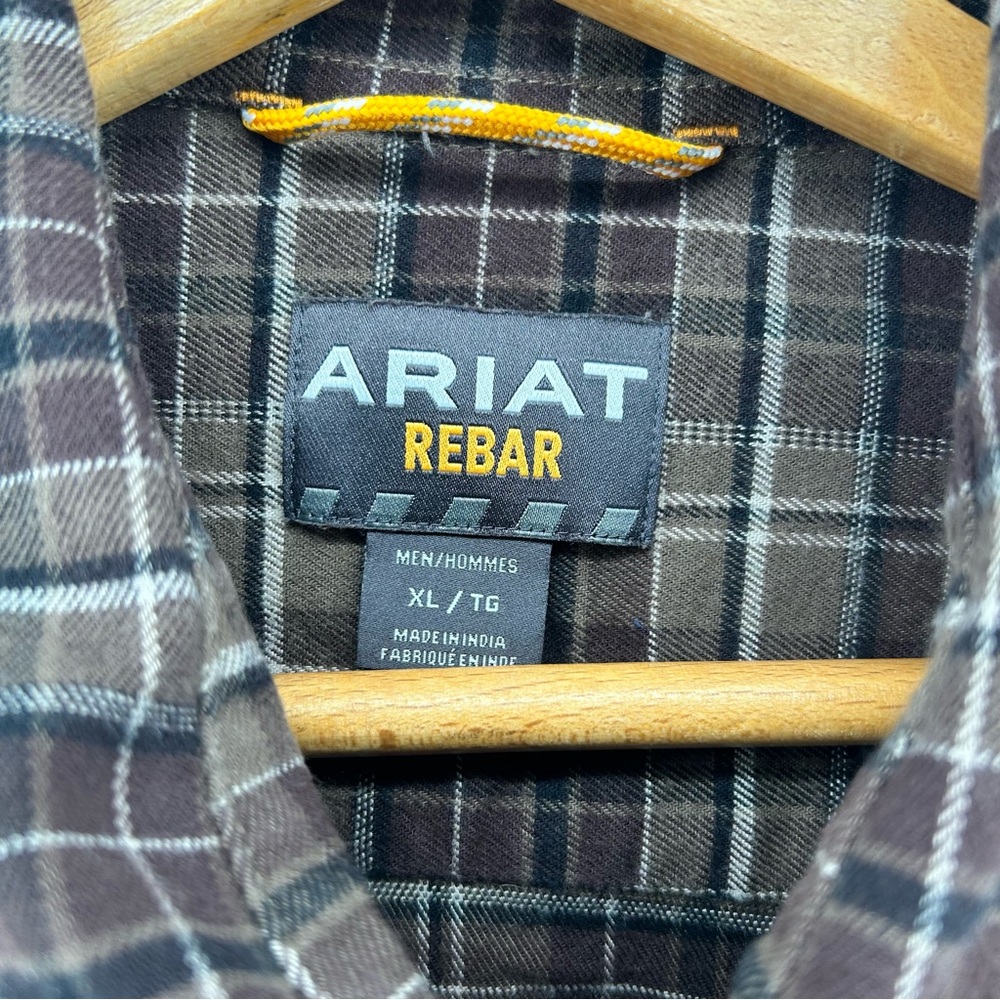 Ariat Rebar Flannel Shirt Mens XL Plaid Workwear Button Up Durable Rugged - Picture 4 of 9
